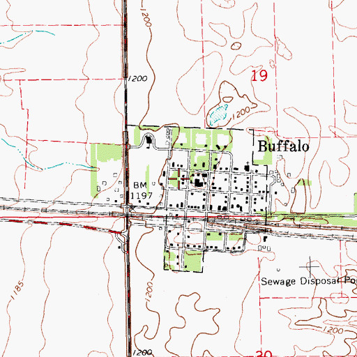 Topographic Map of Margaret Fraase Public Library, ND