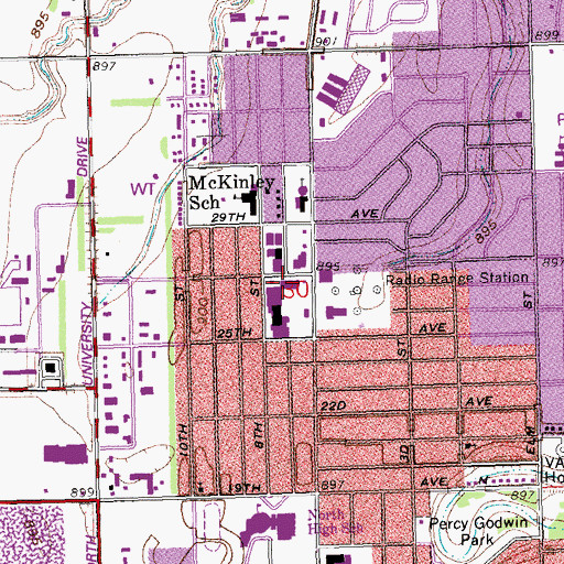 Topographic Map of Northport Library, ND