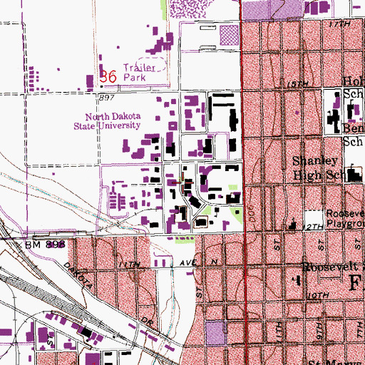 Topographic Map of Klosterman Chemistry Library, ND
