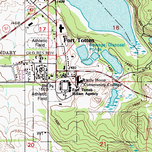 Topographic Map of Valerie Merrick Memorial Library, ND