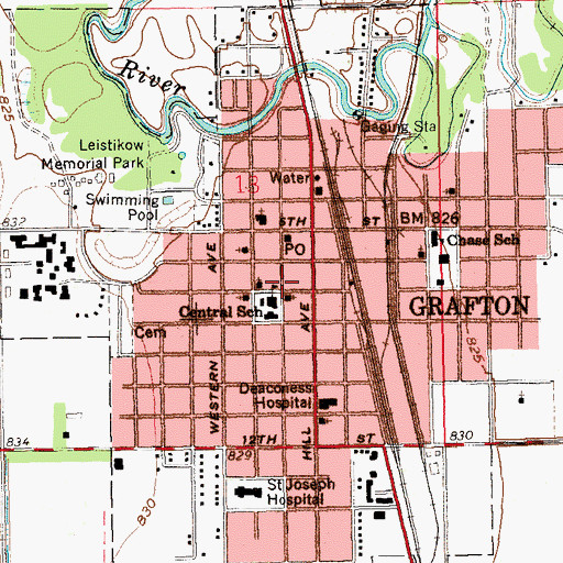 Topographic Map of Carnegie Regional Library, ND
