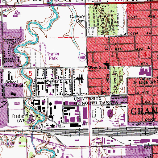 Topographic Map of Library of Health Sciences, ND