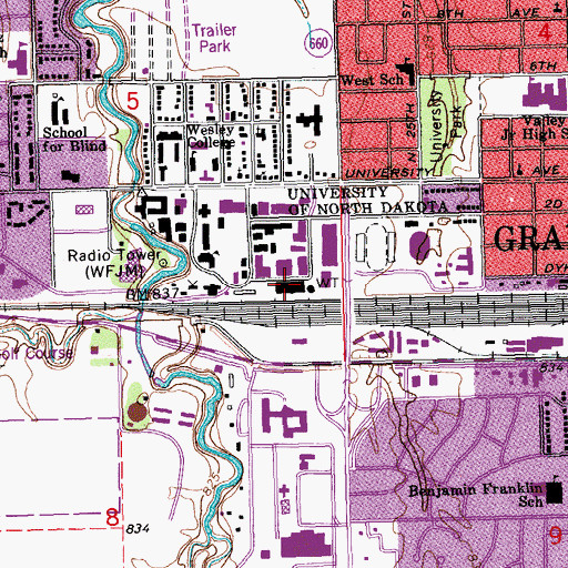 Topographic Map of Wilson M Laird Core and Sample Library, ND