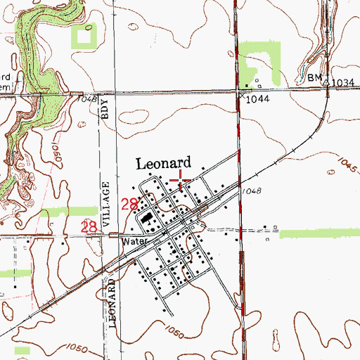 Topographic Map of Watts Free Library, ND