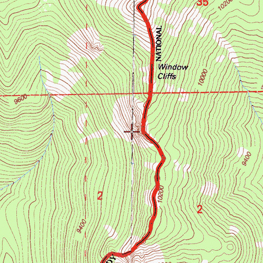 Topographic Map of Window Cliffs, CA