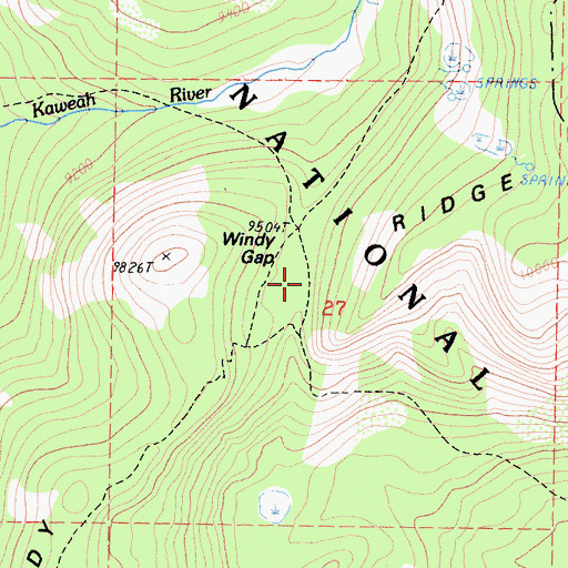 Topographic Map of Windy Gap, CA