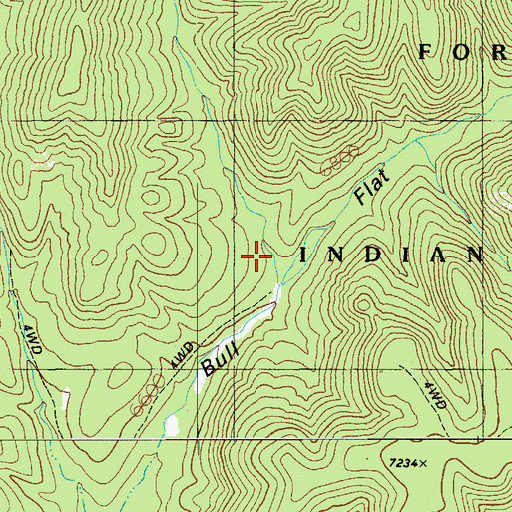 Topographic Map of East Fork Bull Flat Canyon, AZ