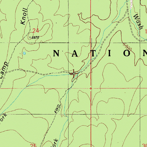 Topographic Map of West Fork Buckskin Wash, AZ