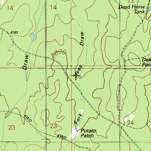 Topographic Map of East Fork Hess Tank, AZ