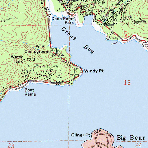 Topographic Map of Windy Point, CA