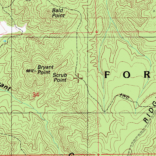 Topographic Map of Cottonwood Trail, AZ