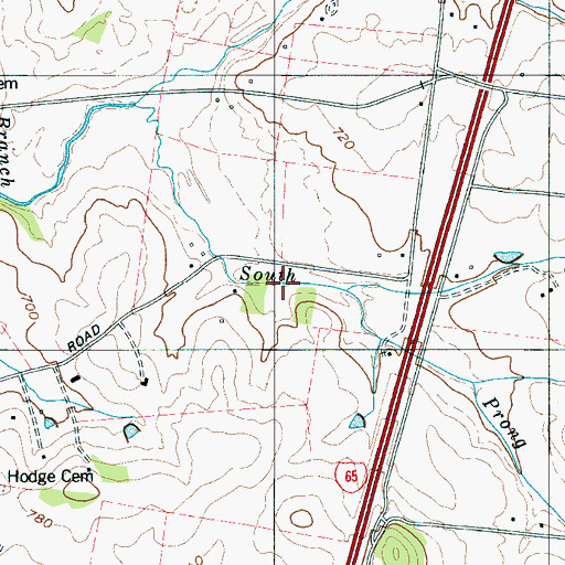 Topographic Map of Cameron Spring Branch, TN