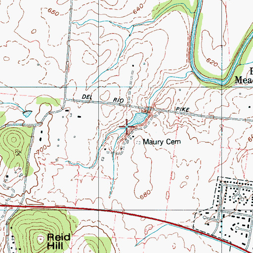 Topographic Map of Carlisle Branch, TN