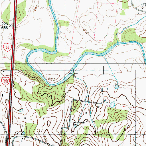 Topographic Map of Ladd Branch, TN