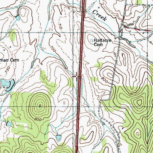Topographic Map of Lookout Hill Branch, TN