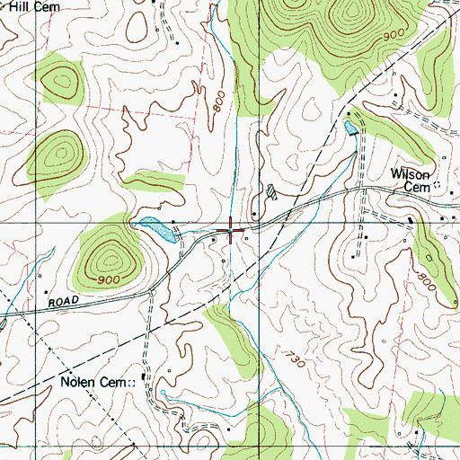 Topographic Map of Nolan Branch, TN