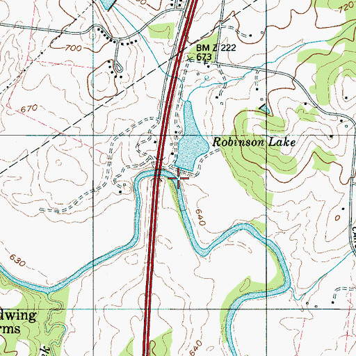 Topographic Map of Robinson Spring Branch, TN