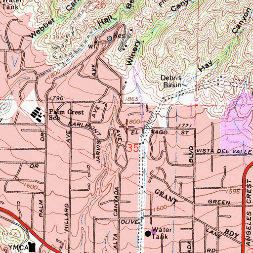 Topographic Map of Winery Canyon, CA
