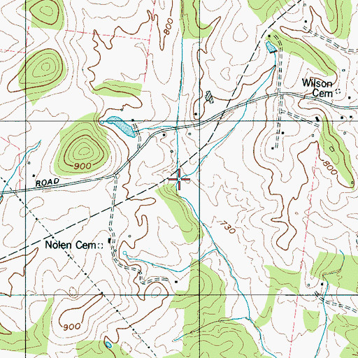 Topographic Map of Wilson Spring Branch, TN