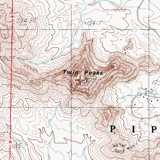 Topographic Map of Levy Peak, AZ