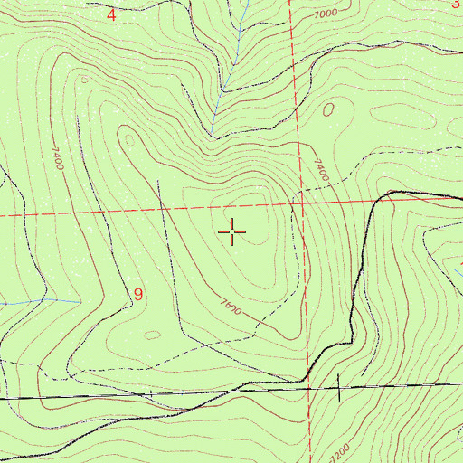 Topographic Map of Gold Star Peak, CA