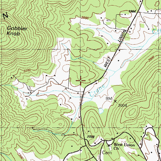 Topographic Map of Cornerstone Baptist Church, GA