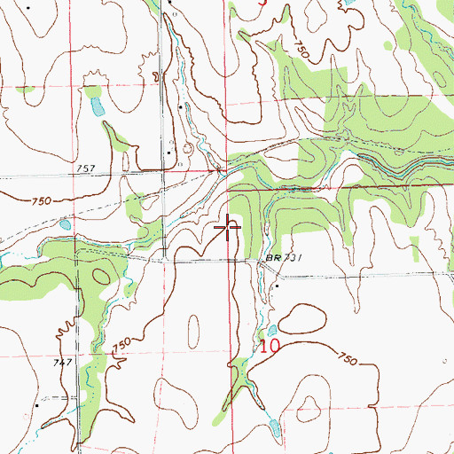 Topographic Map of Enterprise Cemetery, OK