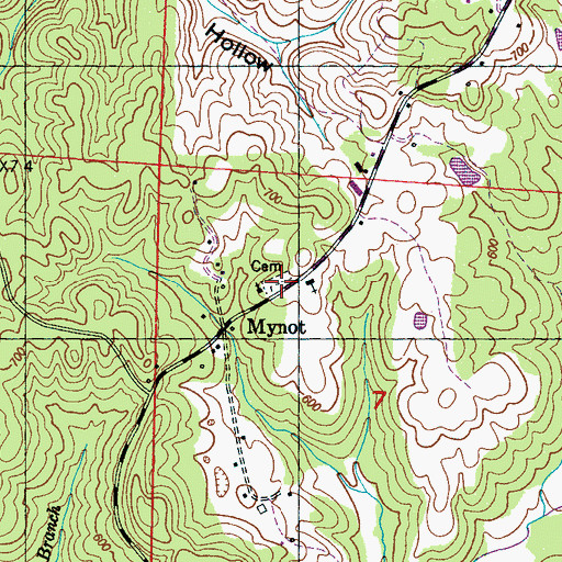 Topographic Map of Mynot Cemetery, AL