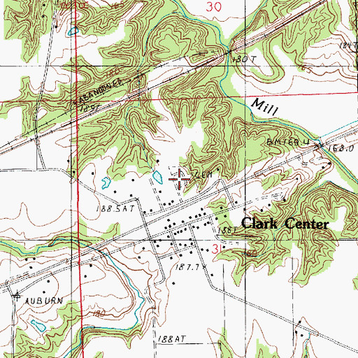 Topographic Map of Auburn Cemetery, IL