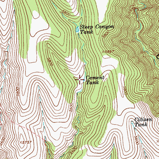 Topographic Map of Cement Tank, AZ