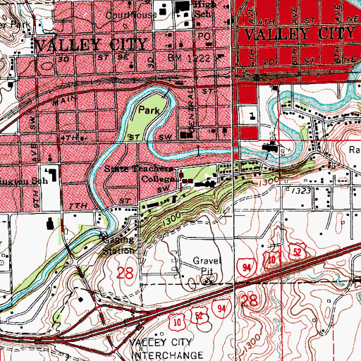 Topographic Map of Allen Memorial Library, ND