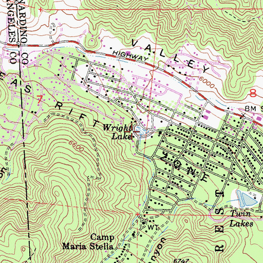 Topographic Map of Wright Lake, CA