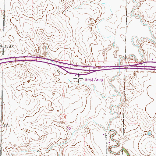 Topographic Map of Hailstone Creek East Bound Rest Area, ND