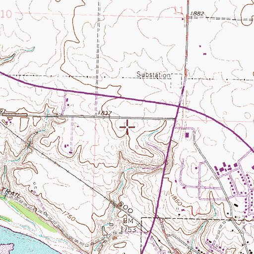Topographic Map of Lewis and Clark Rest Area, ND