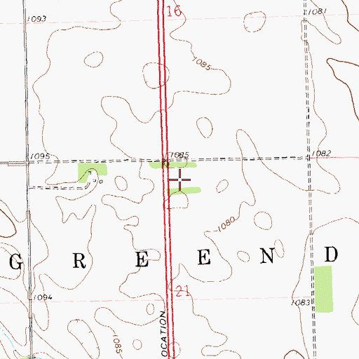 Topographic Map of Lake Agassiz North Bound Rest Area, ND