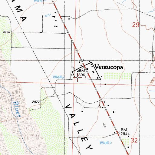 Topographic Map of Wycoff Ranch, CA