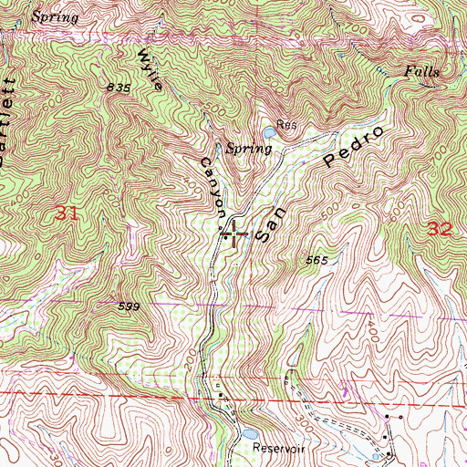 Topographic Map of Wylie Canyon, CA