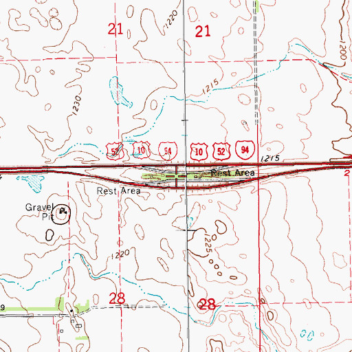 Topographic Map of Oriska Rest Area, ND