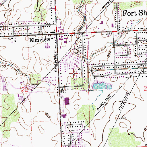 Topographic Map of Fort Shawnee Census Designated Place, OH