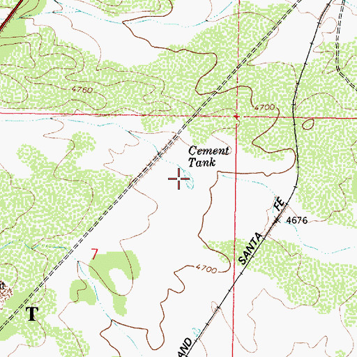 Topographic Map of Cement Tank, AZ