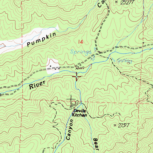 Topographic Map of Yellow Jacket Canyon, CA