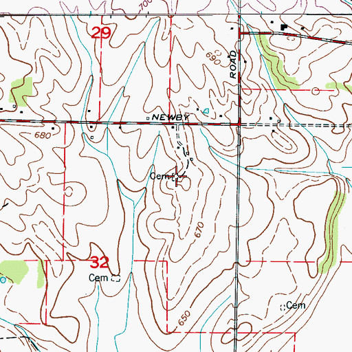 Topographic Map of Jones-Clay Cemetery, AL