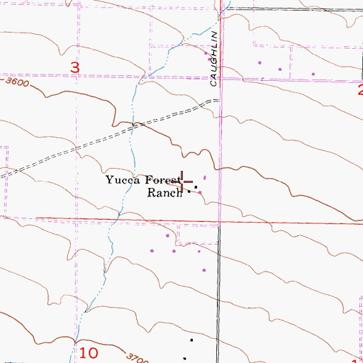 Topographic Map of Yucca Forest Ranch, CA