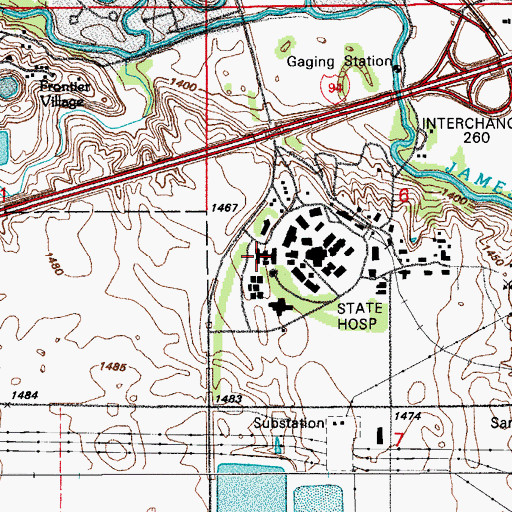 Topographic Map of Gronewald/Middleton Building, ND