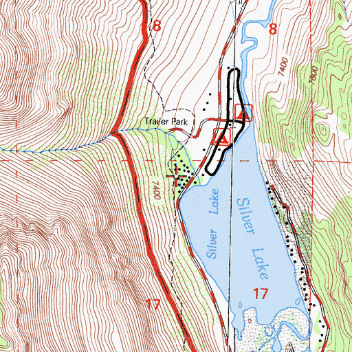 Topographic Map of Trailer Park Campground, CA