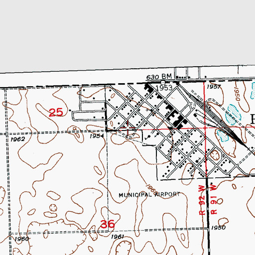 Topographic Map of Portal Community Center, ND