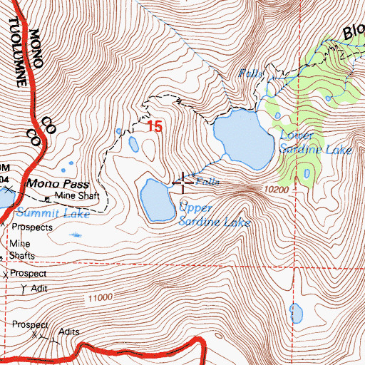 Topographic Map of Sardine Lakes, CA