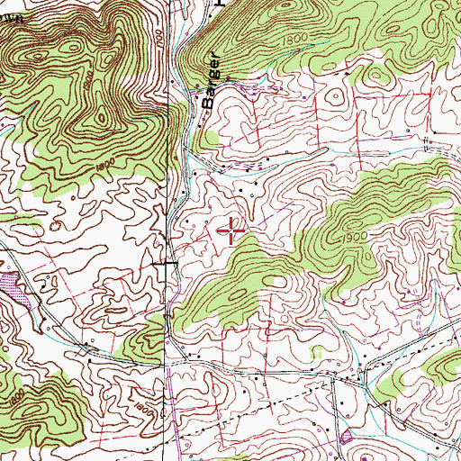 Topographic Map of Anderson-Hughes Cemetery, TN
