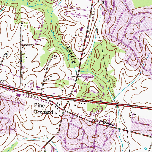 Topographic Map of Channing Memorial Church - Unitarian Universalist, MD
