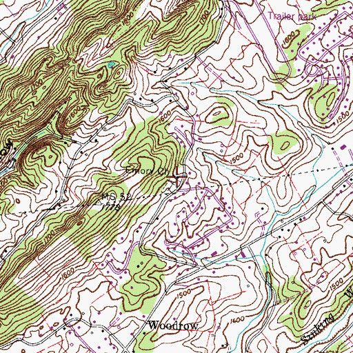 Topographic Map of Emory Methodist Church Cemetery, TN